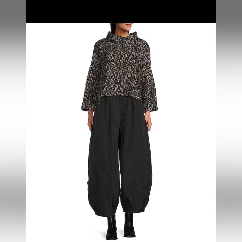 Bryn Walker Black Ore Olin Memory Crunch Pants Size XS NWT Balloon Leg Barrel